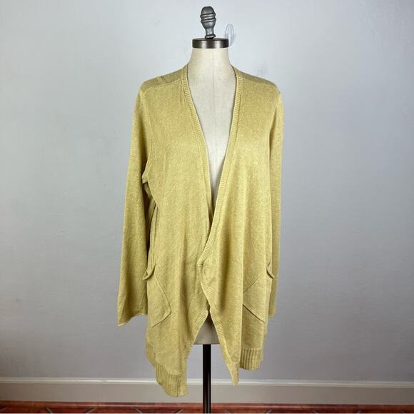 Eileen Fisher Sweaters - Eileen Fisher Pale Yellow Linen Cardigan